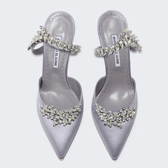 Manolo Blahnik Lurum Mules Purple Size 40 - Picture 3 of 11